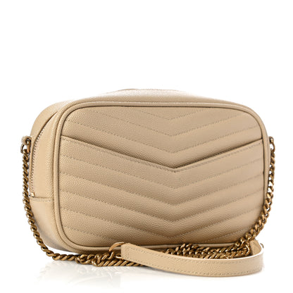Saint Laurent Grain De Poudre Matelasse Monogram Mini Lou Camera Bag Dark Beige 3 of 11