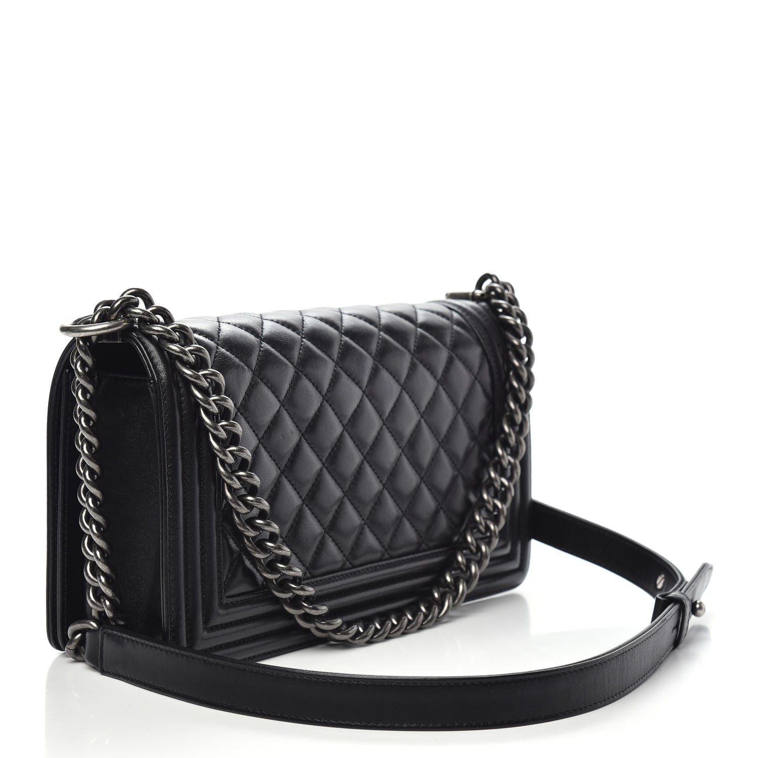 Chanel Lambskin Quilted Medium Boy Flap Black 4 of 17