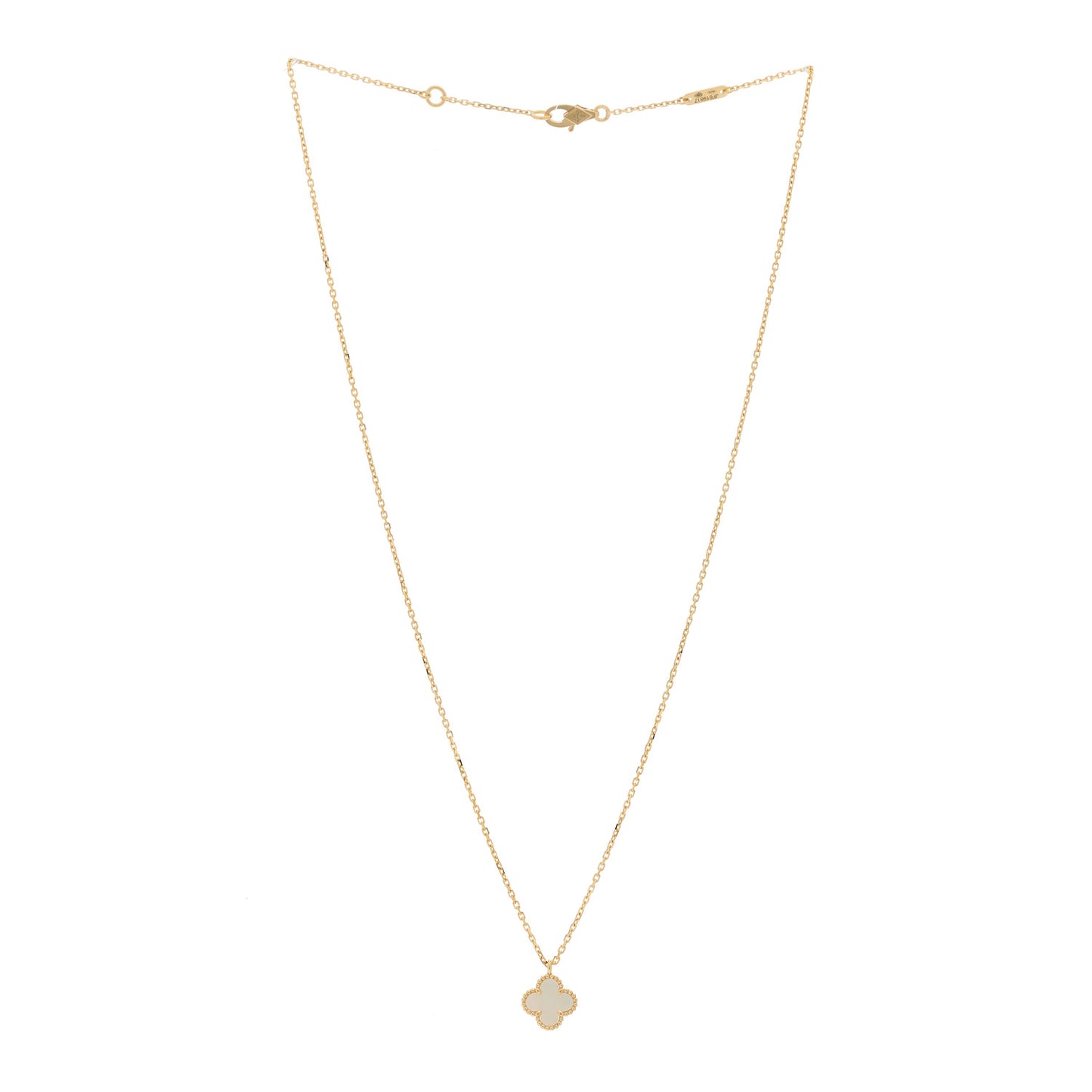 18K Yellow Gold Mother of Pearl Sweet Alhambra Pendant Necklace