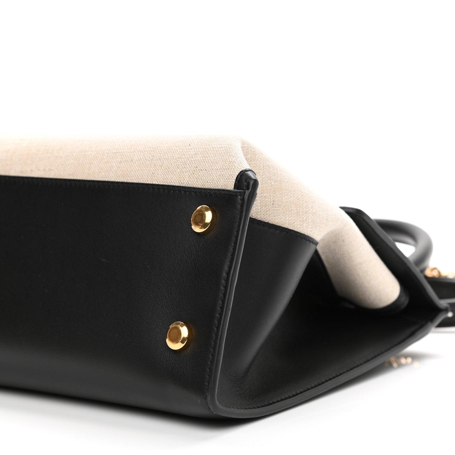 Salvatore Ferragamo Calfskin Trifolio Kuban Beige Black 9 of 9