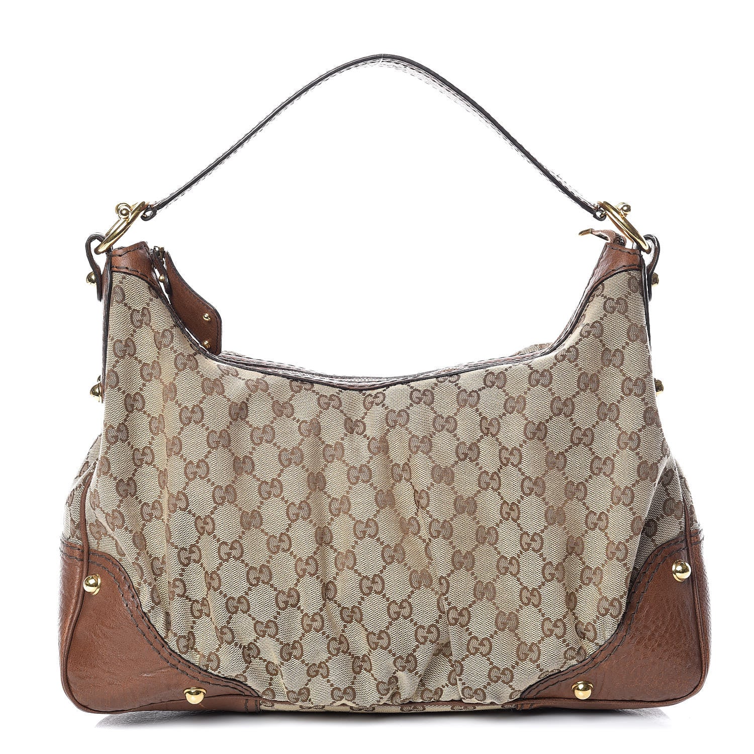 Gucci Monogram Medium Jockey Hobo Brown 1 of 17