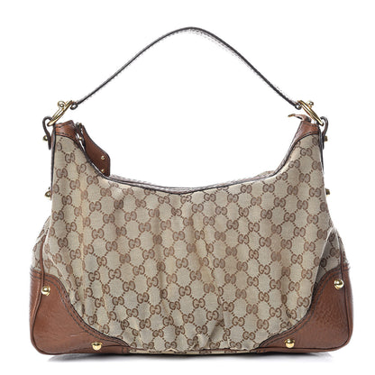 Gucci Monogram Medium Jockey Hobo Brown 1 of 17