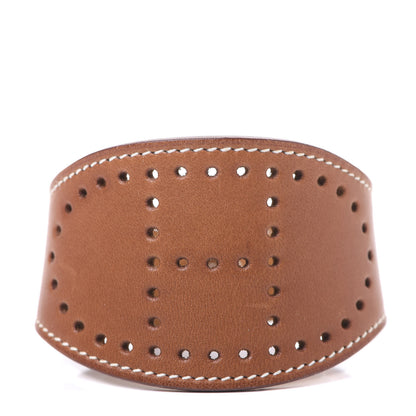 Hermes Barenia Perforated H Bracelet Fauve 1 of 3