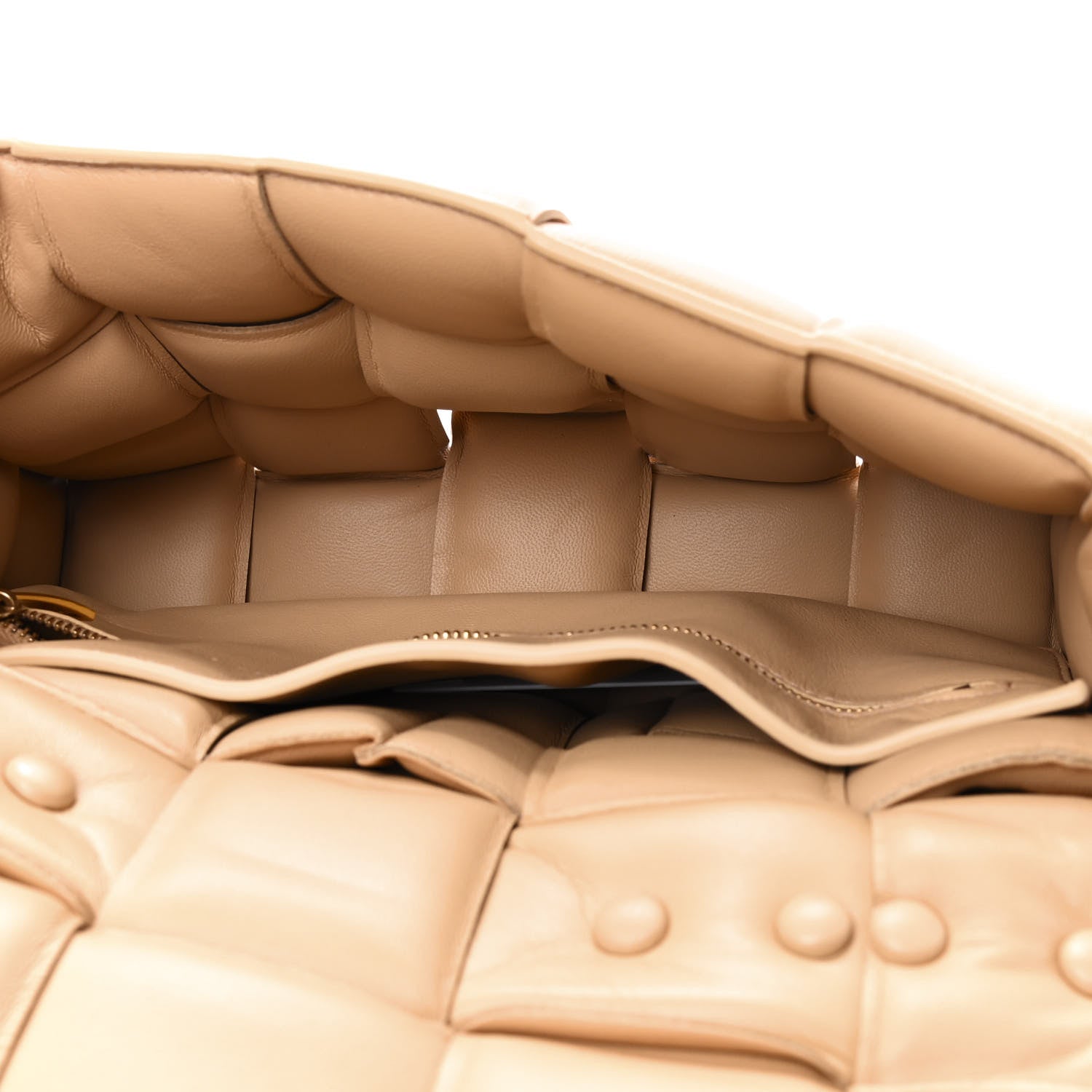 Bottega Veneta Lambskin Maxi Intreccio Padded Chain Cassette Crossbody Bag Almond 5 of 9