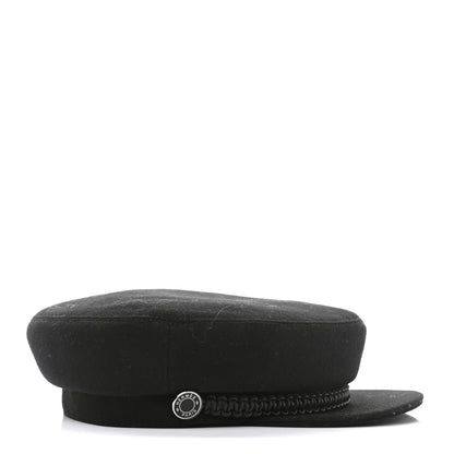 Hermes Cashmere Swift Womens Deauville Cap 58 Black 5 of 9