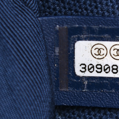 Chanel Cotton Canvas Quilted Medium Chanel 19 Flap Navy Blue 7 of 9