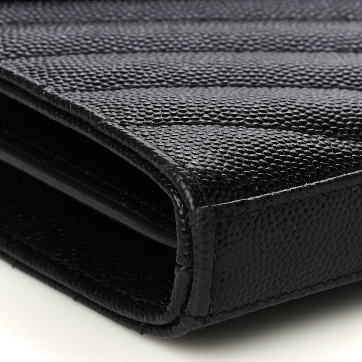 Grain De Poudre Matelasse Chevron Monogram Chain Wallet Black