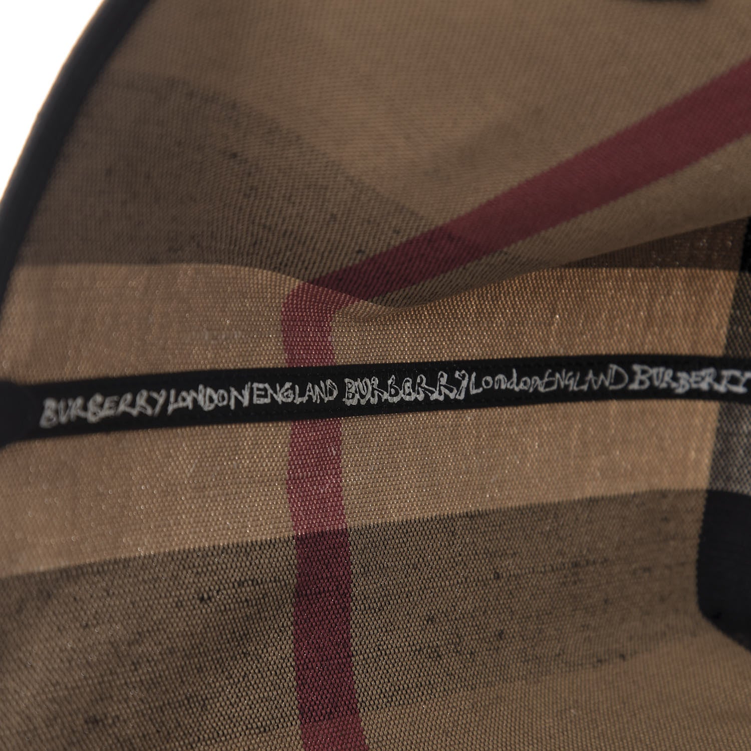 Burberry Coated Canvas Mega Check Medium Doodle Tote Black 9 of 15