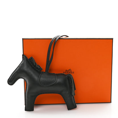 Hermes Milo Lambskin Grigri Rodeo Horse Bag Charm GM So Black 4 of 4