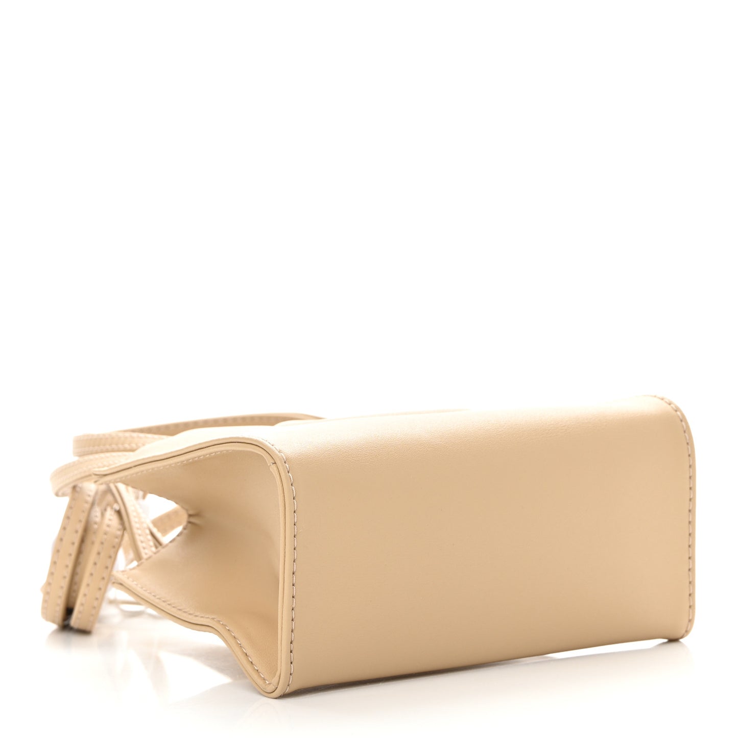 Vegan Leather Small Shopping Bag Cream