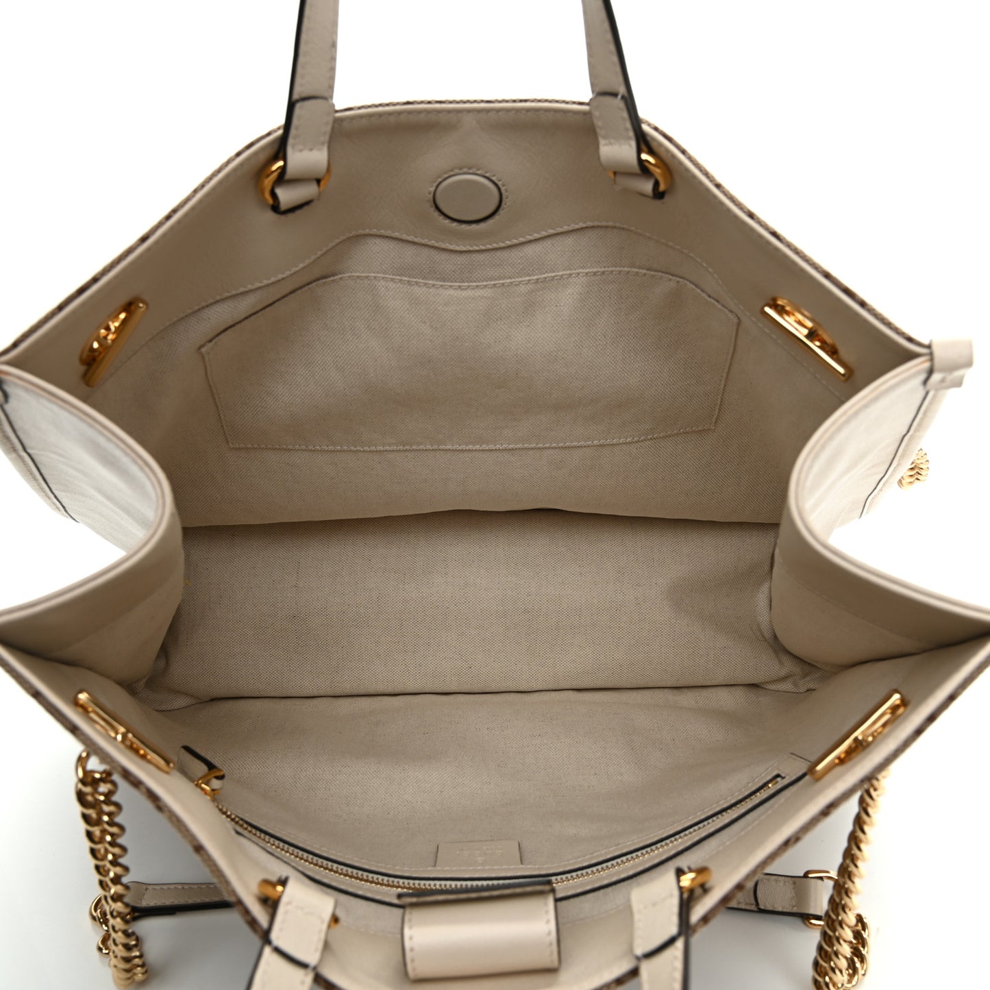 Monogram Calfskin Large Horsebit 1955 Tote Bag Beige Mystic White