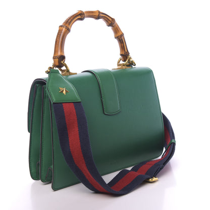 Gucci Moon Calfskin Web Medium Dionysus Bamboo Top Handle Bag Emerald Blue Hibiscus Red 3 of 16