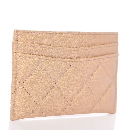 Chanel Iridescent Caviar Quilted Card Holder Beige 3 of 9