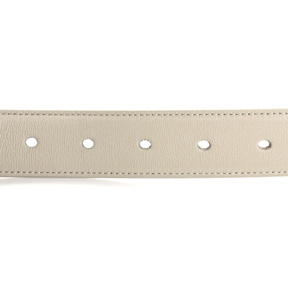 Saint Laurent Smooth Calfskin Monogram Square Buckle Belt 80 32 Crema Soft 3 of 8