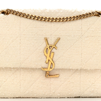 Saint Laurent Boucle Tweed Patchwork Monogram Medium Jamie Baguette Craie 9 of 12