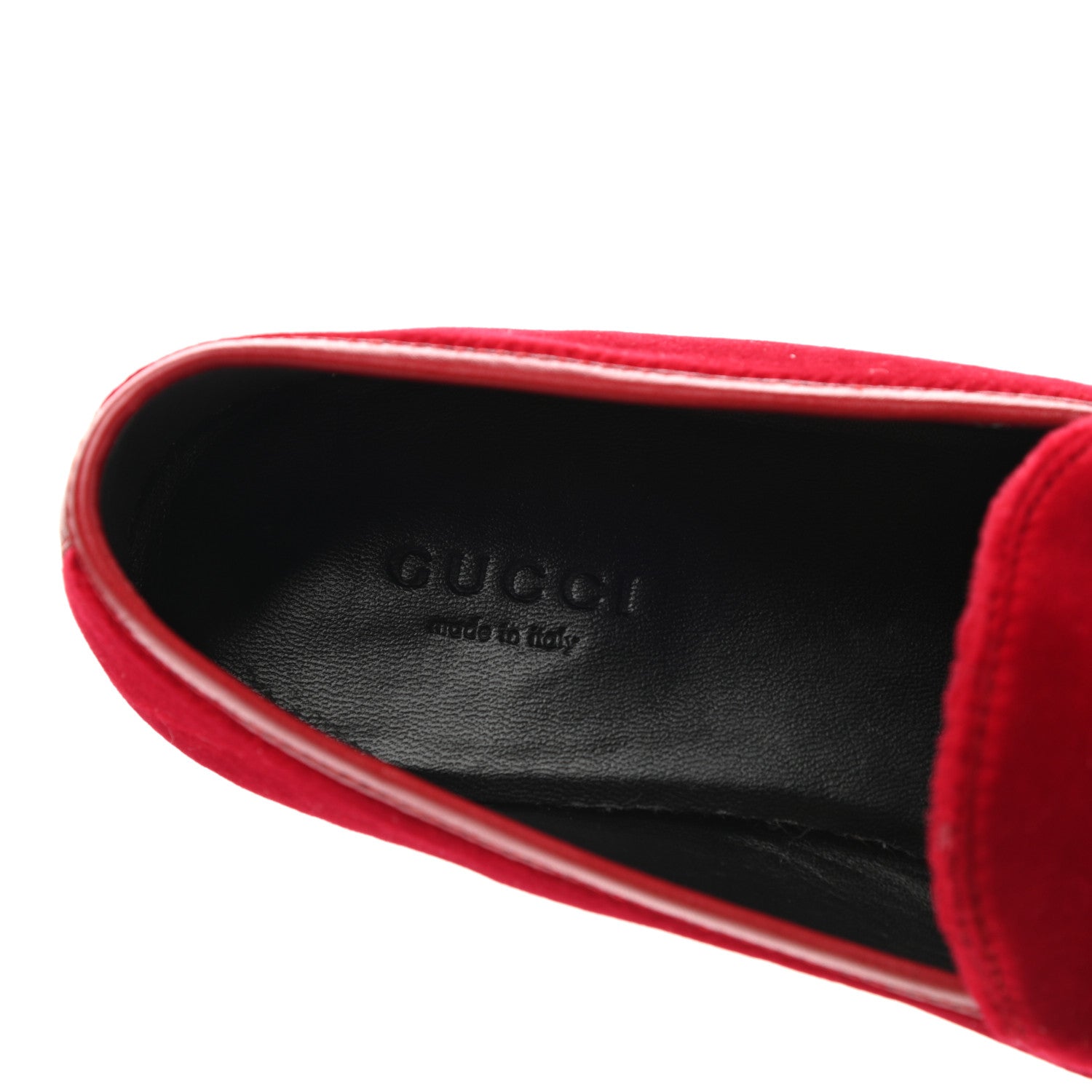 Gucci Velvet Horsebit Womens Jordaan Loafers 35.5 Hibiscus Red 7 of 9