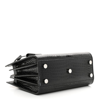 Saint Laurent Calfskin Crocodile Embossed Nano Sac De Jour Black 4 of 15