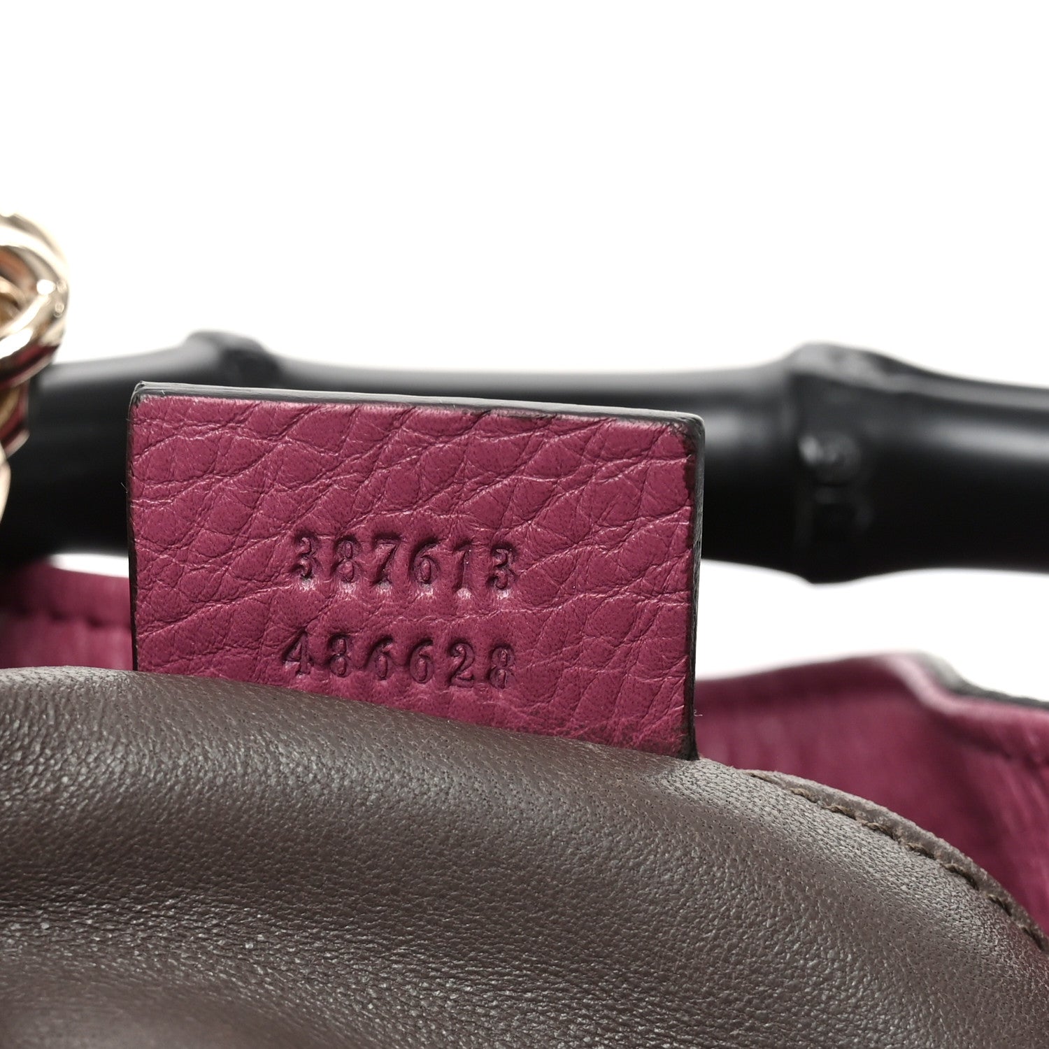 Gucci Pebbled Calfskin Miss Bamboo Bucket Bag Purple 7 of 10