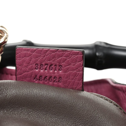 Gucci Pebbled Calfskin Miss Bamboo Bucket Bag Purple 7 of 10