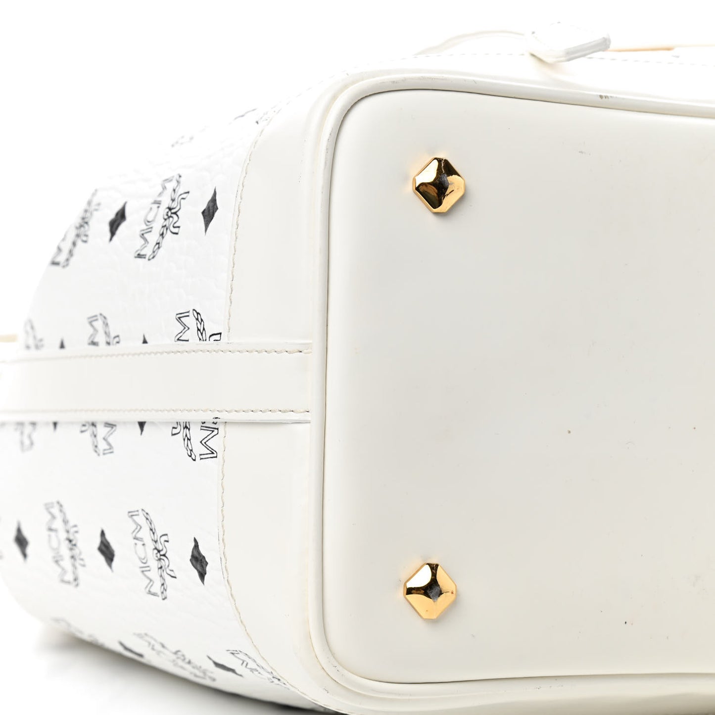 Visetos Small Heritage Drawstring Bucket Bag White
