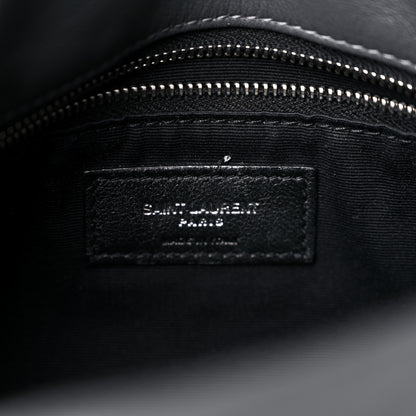 Saint Laurent Lambskin Quilted Small Loulou Puffer Monogram Chain Satchel Storm 6 of 11