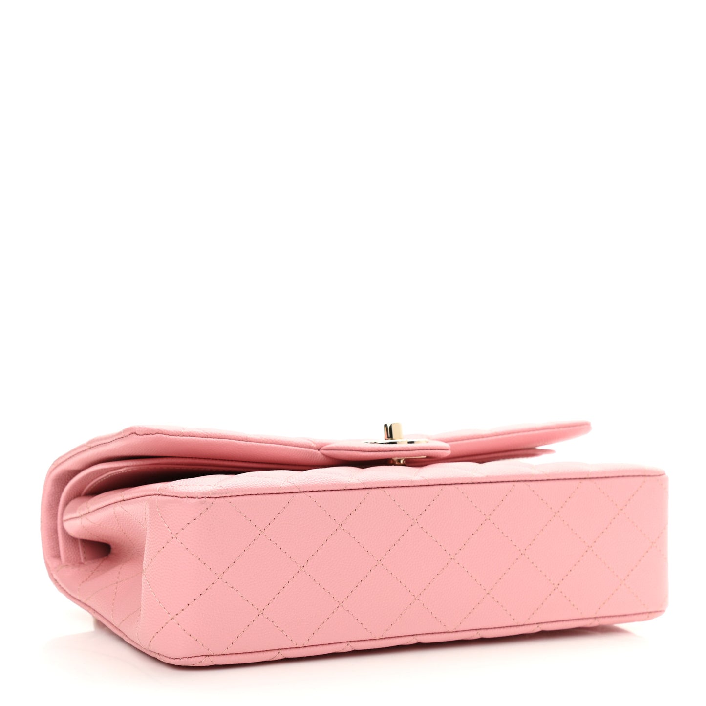 Caviar Quilted Medium Double Flap Pink