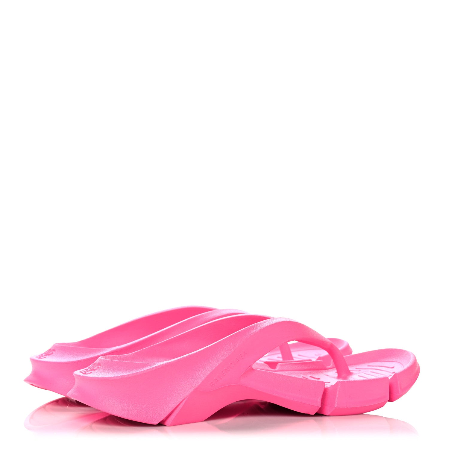 Balenciaga Rubber Womens Mold Thong Sandals 37 Fluo Pink 4 of 8