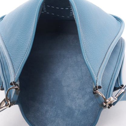 Hermes Taurillon Clemence Evelyne II PM Blue Jean 6 of 8