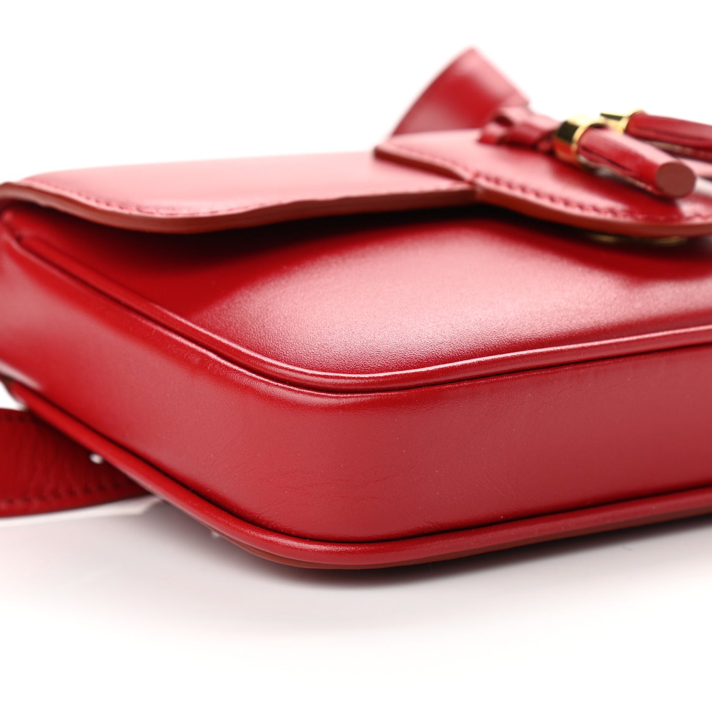 Smooth Calfskin Tassel Belt Bag Red