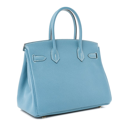 Hermes Togo BIRKIN 30 Blue Jean 3 of 11