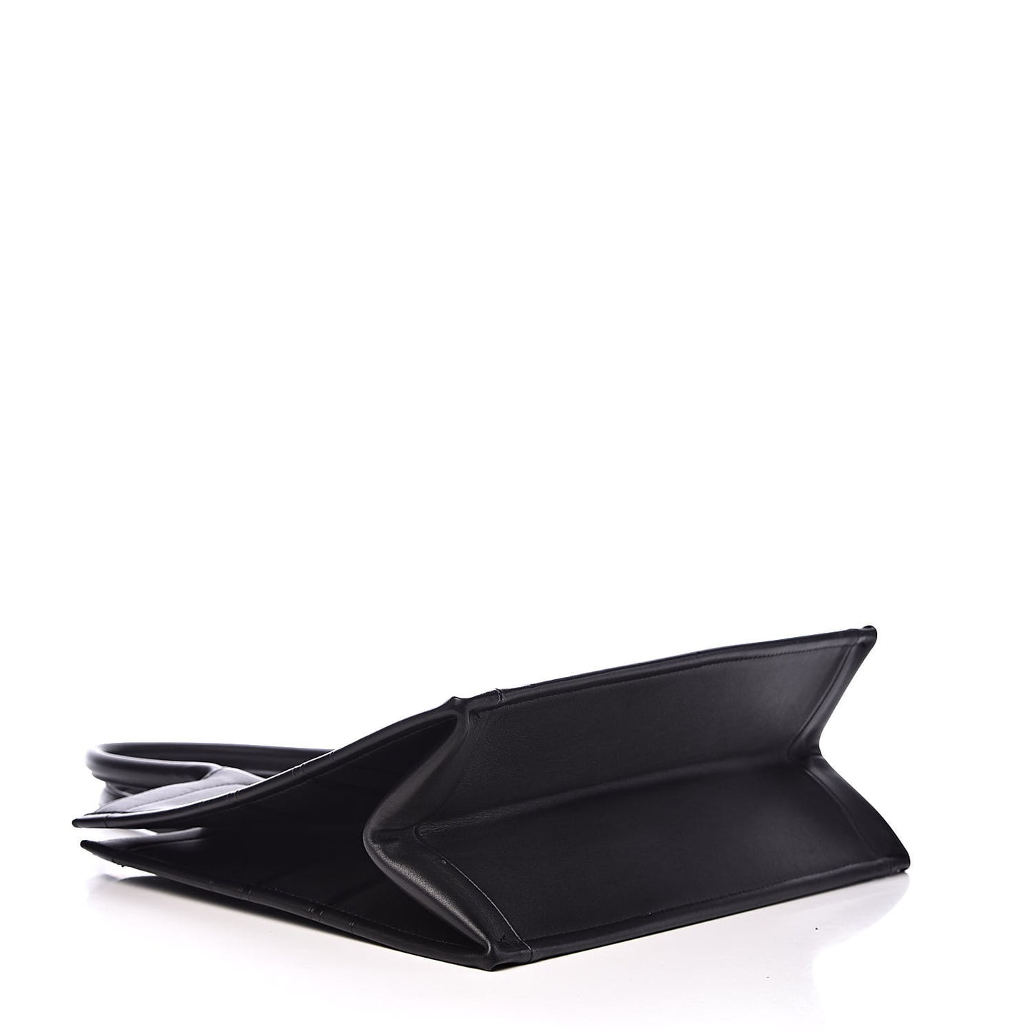 Calfskin Embossed Medium Book Tote Black