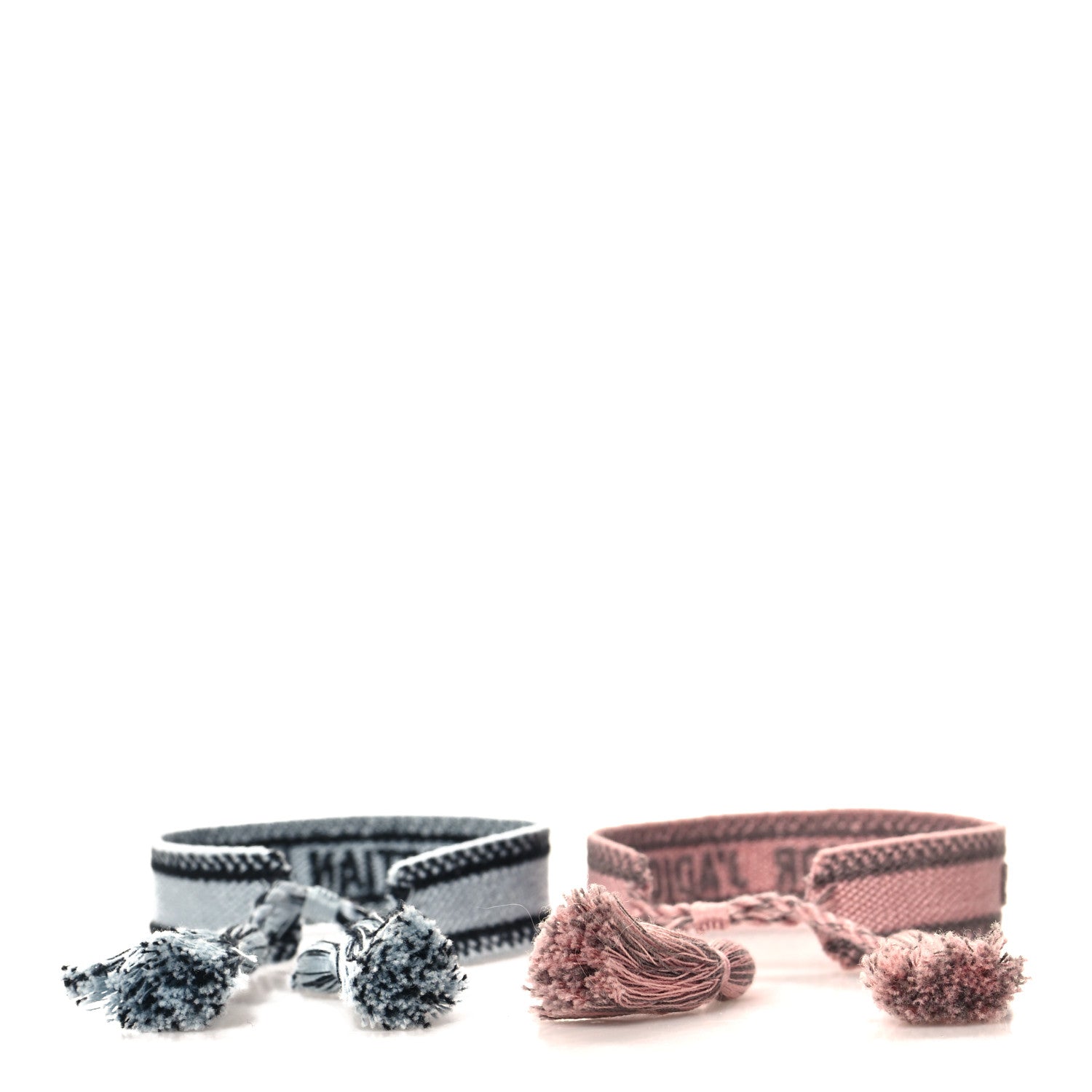 Christian Dior Woven Cotton J'Adior Friendship Bracelet Set Blue Pink 3 of 4