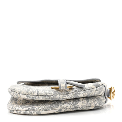 Christian Dior Canvas Embroidered Toile de Jouy Saddle Bag Gray 5 of 10