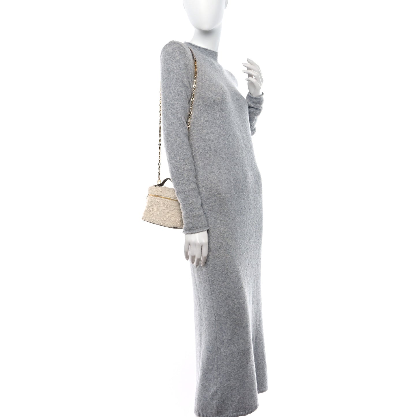 Boucle Wool L19 Extra Pocket Pouch White Fossil