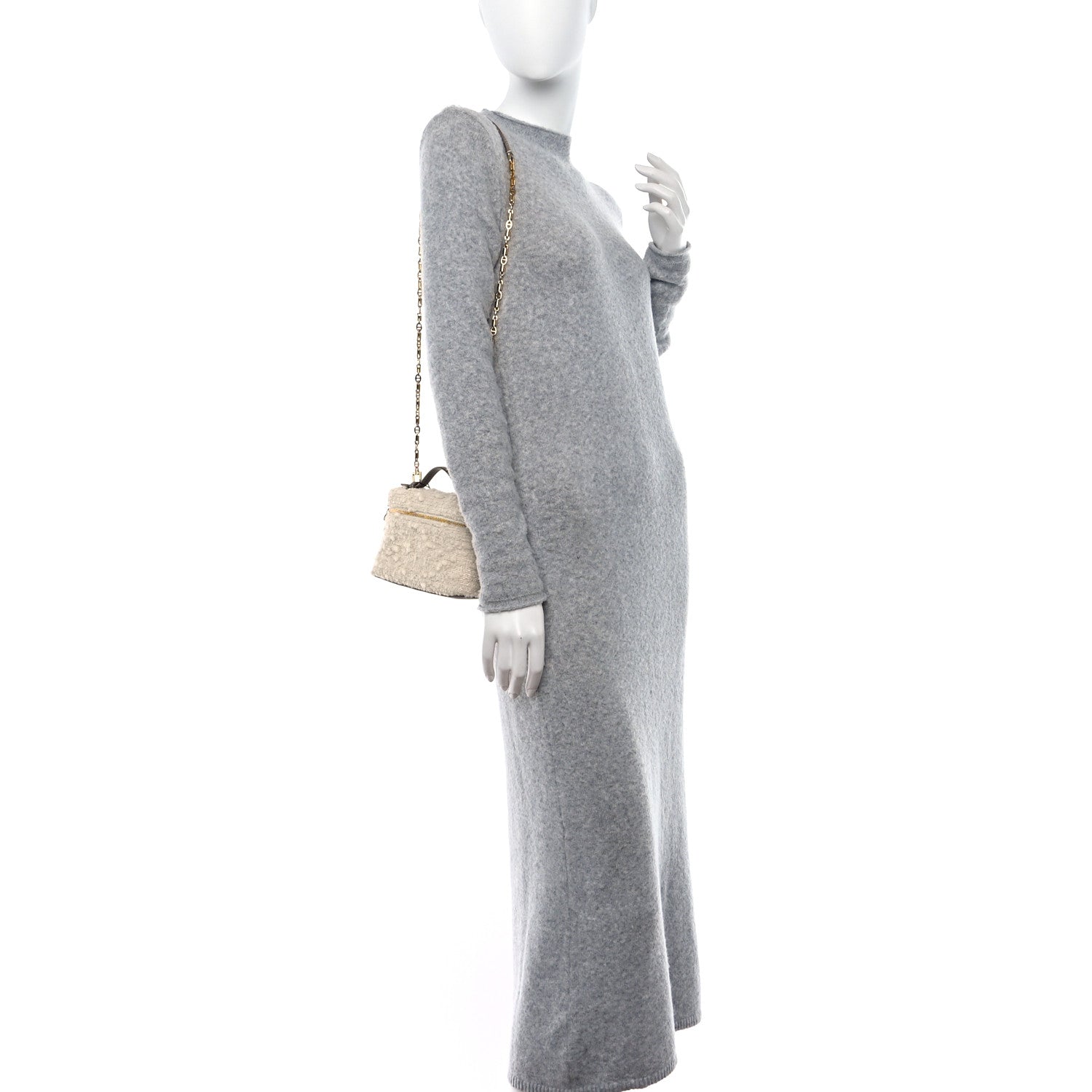 Loro Piana Boucle Wool L19 Extra Pocket Pouch White Fossil 2 of 8