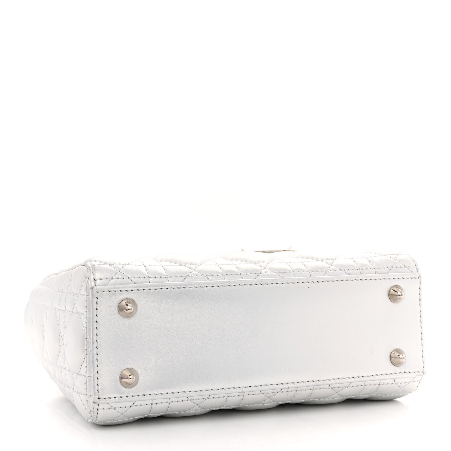 Christian Dior Metallic Lambskin Cannage Small My ABCDior Lady Dior Silver 4 of 15