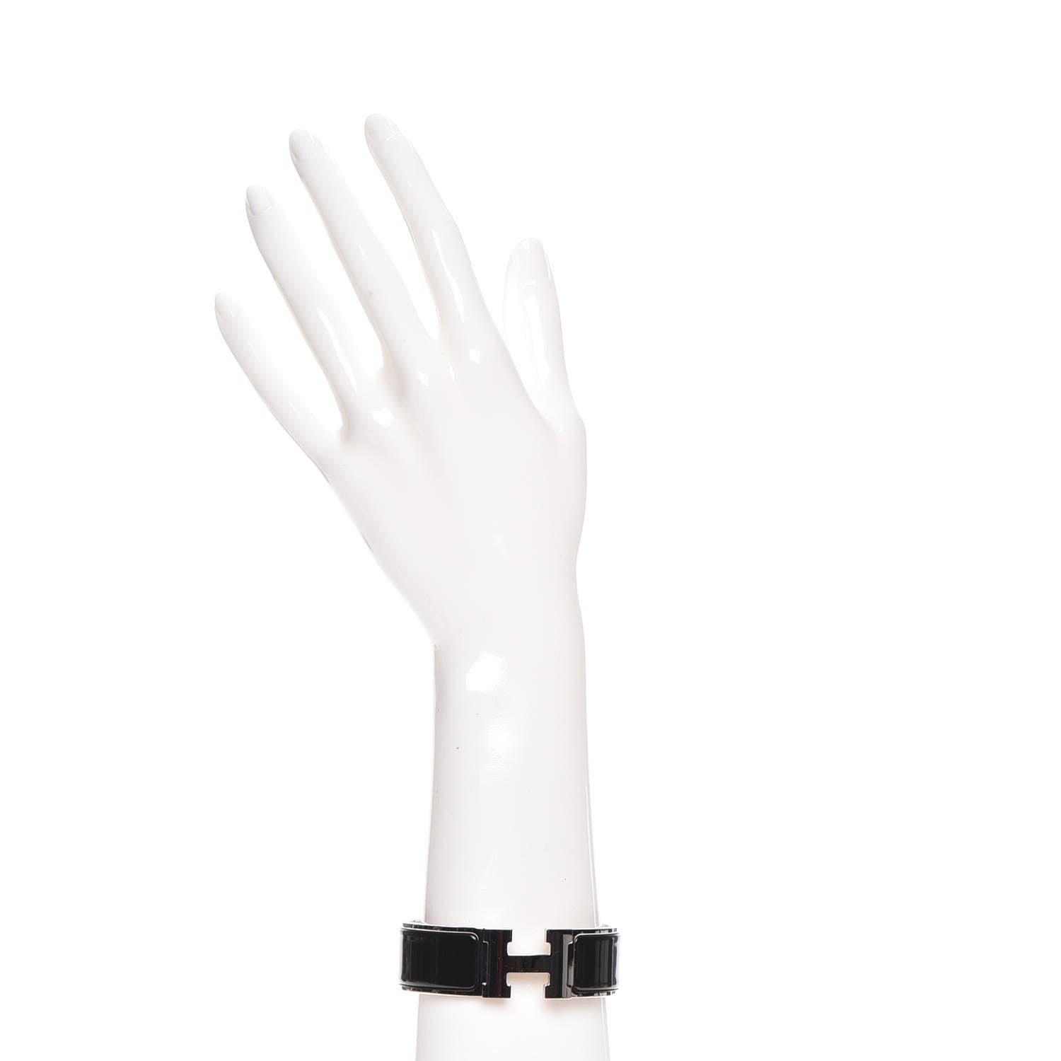 Hermes Enamel Wide Clic Clac H Bracelet GM Black 2 of 5