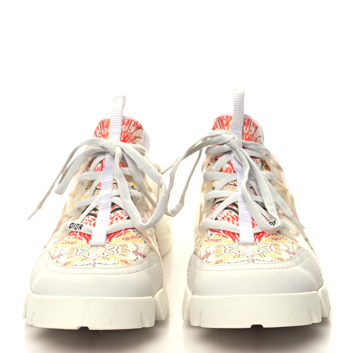 Christian Dior Neoprene Rubber Print Womens D-Connect Sneakers 39 White Red Multicolor 2 of 8