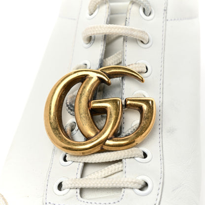 Gucci Calfskin Metallic Ayers Mens Bambi GG Sneakers 10 Great White Notte Red 9 of 10