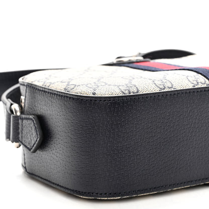 Gucci GG Supreme Monogram Textured Dollar Calfskin Web Small Ophidia Camera Bag Beige Blue 8 of 9