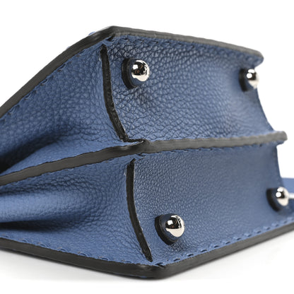Fendi Cuoio Romano Selleria Petite Peekaboo I SEE U Satchel Blue 8 of 9