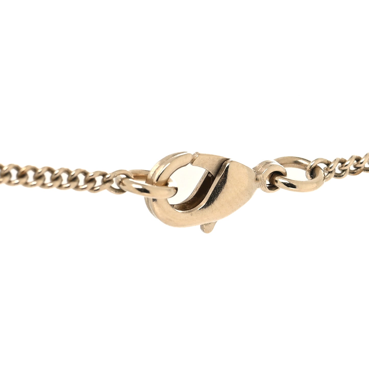Pearl CC Drop Necklace Gold