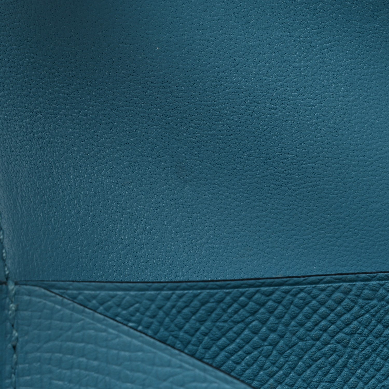 Hermes Epsom Enamel Constance Compact Passant Wallet Bleu du Nord Rouge de Coeur 7 of 8
