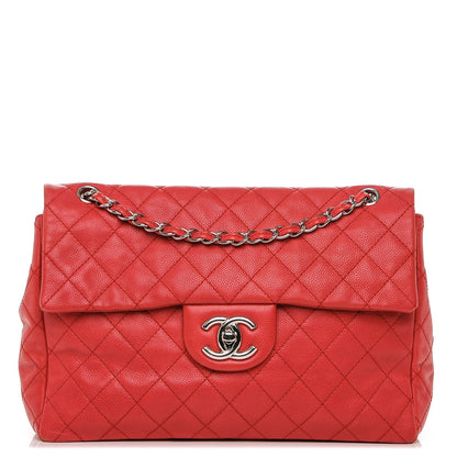 Chanel Washed Caviar Quilted Maxi Single Flap Fuchsia 1 of 7