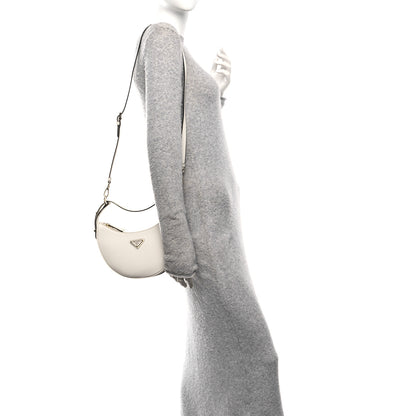 Prada Soft Calfskin Arque Shoulder Bag White 2 of 9
