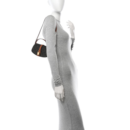 Celine Triomphe Canvas Calfskin Tabou Clutch on Strap Tan 2 of 12