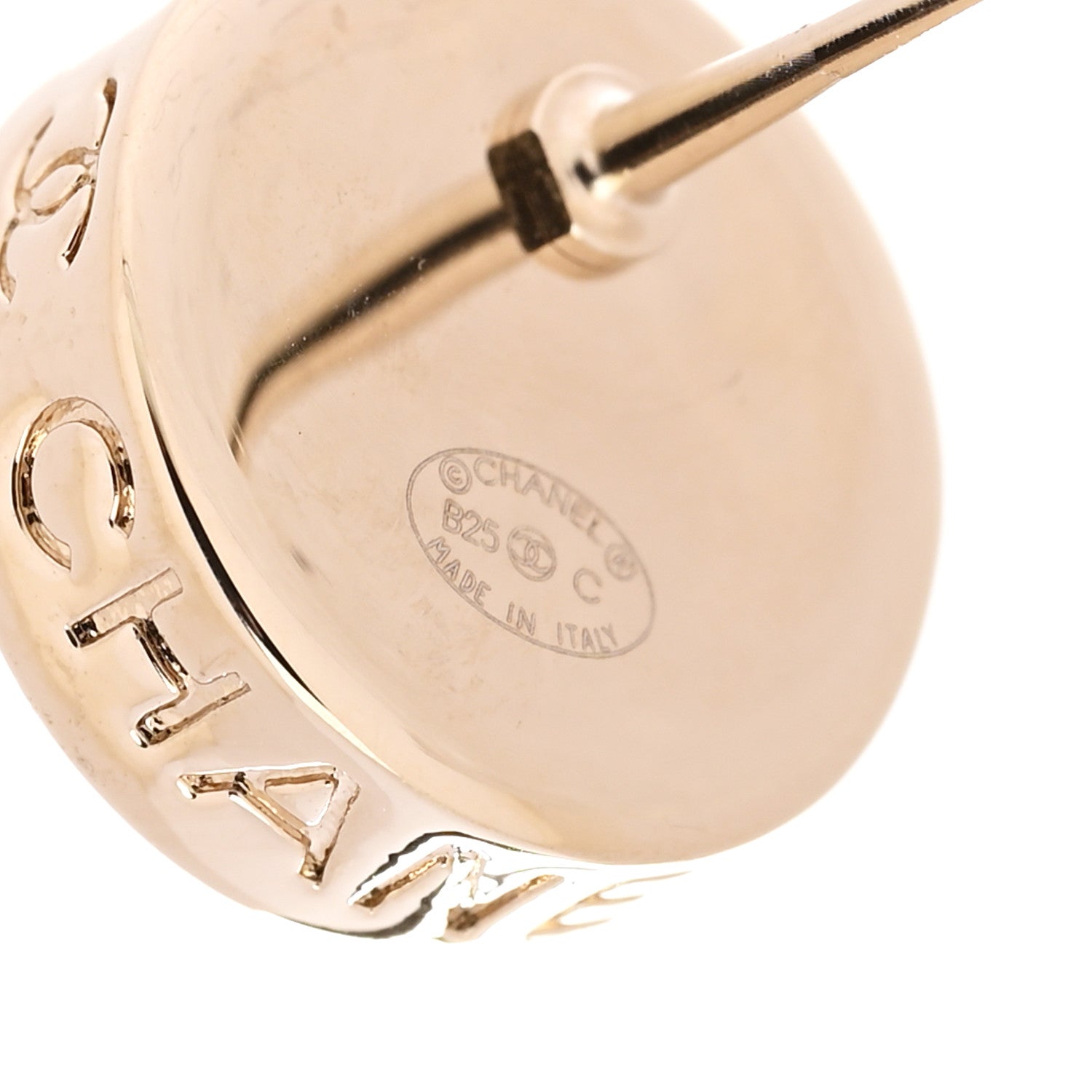 Chanel Metal Round CC Earrings Gold 4 of 5