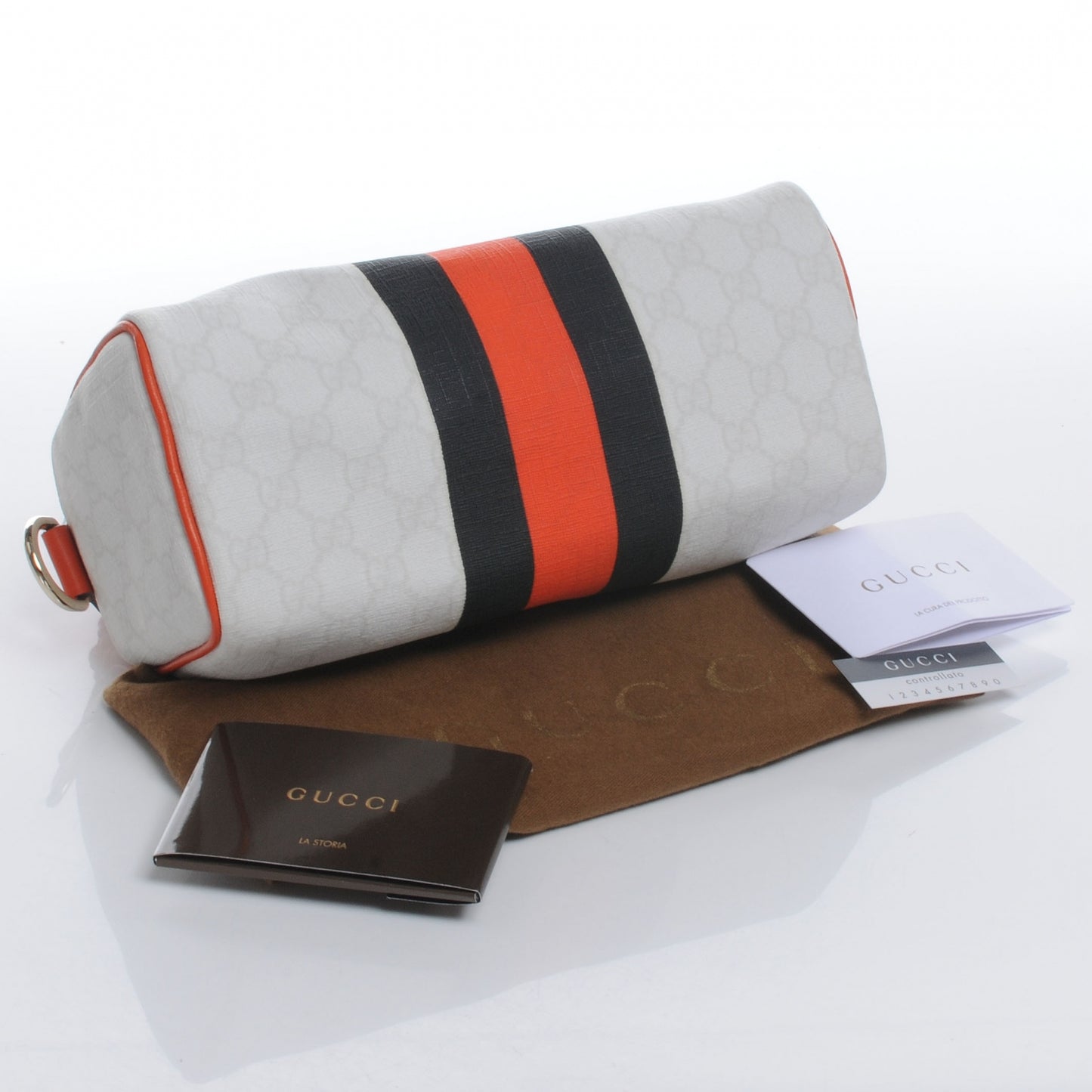 GG Plus Monogram Web Stripe Mini Joy Boston Orange