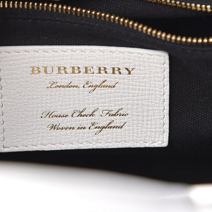Burberry Grainy Calfskin House Check Small Banner Tote Chalk White 6 of 13
