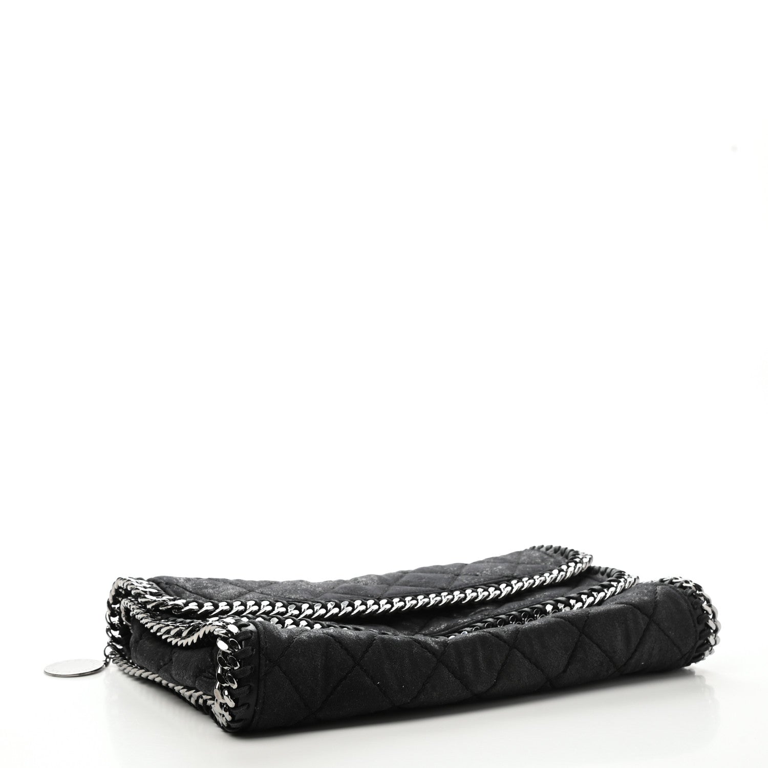 Stella McCartney Shaggy Deer Quilted Falabella Fold Over Clutch Black 4 of 8